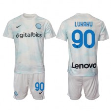 Inter Milan Romelu Lukaku #90 Bortedraktsett Barn 2022-23 Kortermet (+ korte bukser)